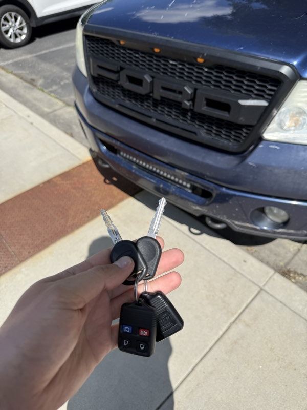 Ram truck keys cut and programmed in a driveway in North Idaho