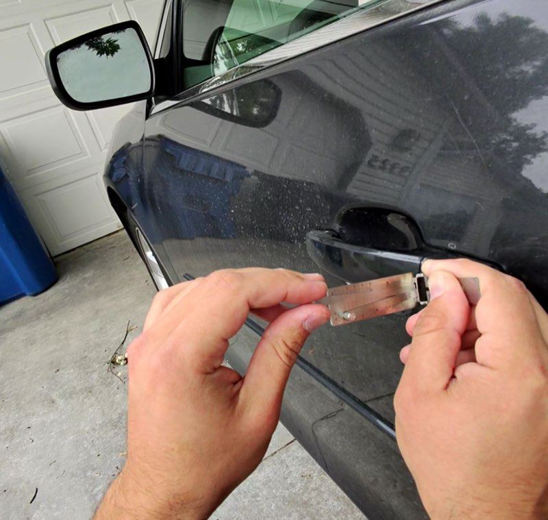 Non-destructive car lockout — a locked vehicle door opened without damage